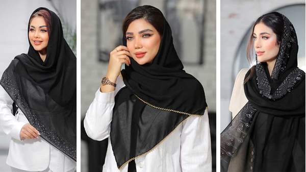 روسری مشکی کلاسیک و شیک