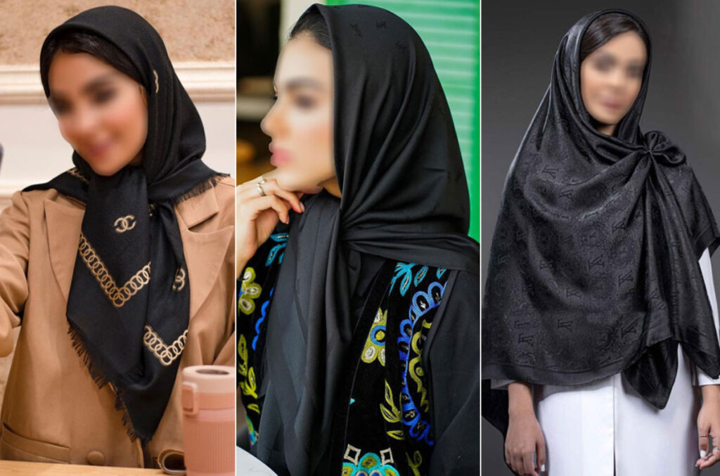 استایل های مختلف با روسری مشکی ابریشمی