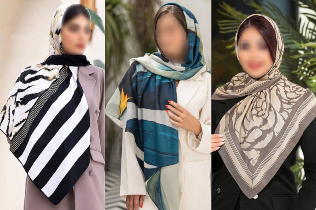 طرح‌های مختلف روسری نخی