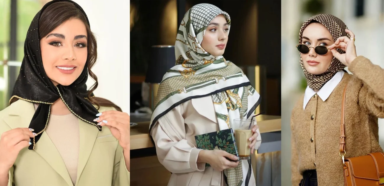 انواع مختلف روسری نخی در بازار