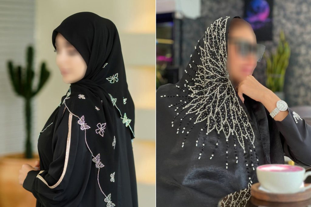 روسری مشکی مجلسی با تزئینات خاص